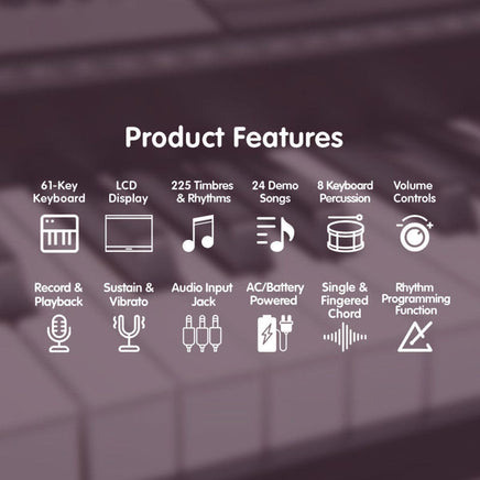 Karrera 61 Keys Electronic Keyboard Piano Music with Stand - Pink Kings Warehouse