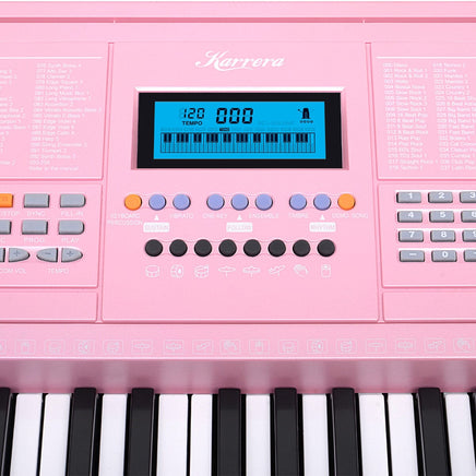 Karrera 61 Keys Electronic Keyboard Piano Music with Stand - Pink Kings Warehouse