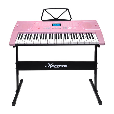 Karrera 61 Keys Electronic Keyboard Piano Music with Stand - Pink Kings Warehouse
