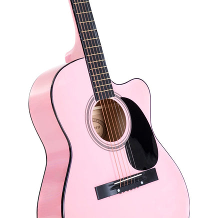 Karrera Acoustic Cutaway 40in Guitar - Pink Kings Warehouse