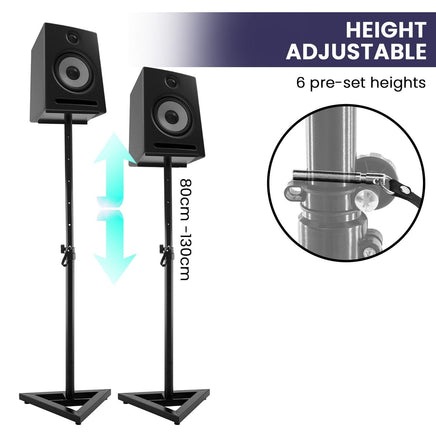 Karrera Adjustable Floor Speaker Stand Surround Sound - Black Kings Warehouse