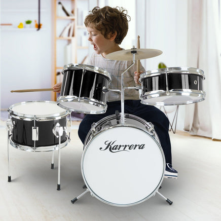 Karrera Children's 4pc Drum Kit - Black Kings Warehouse