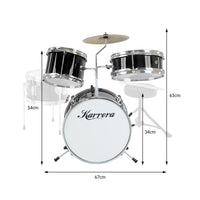 Karrera Children's 4pc Drum Kit - Black Kings Warehouse