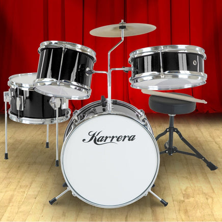 Karrera Children's 4pc Drum Kit - Black Kings Warehouse