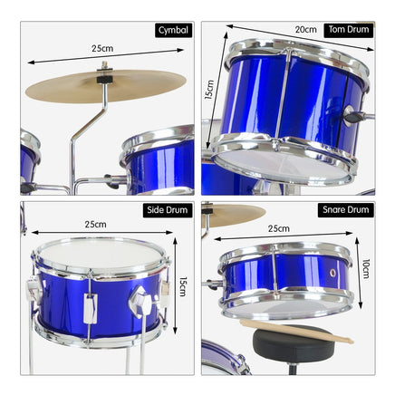 Karrera Children's 4pc Drum Kit - Blue Kings Warehouse
