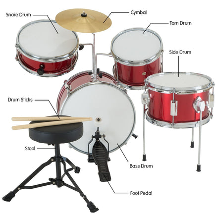 Karrera Children's 4pc Drum Kit - Red Kings Warehouse