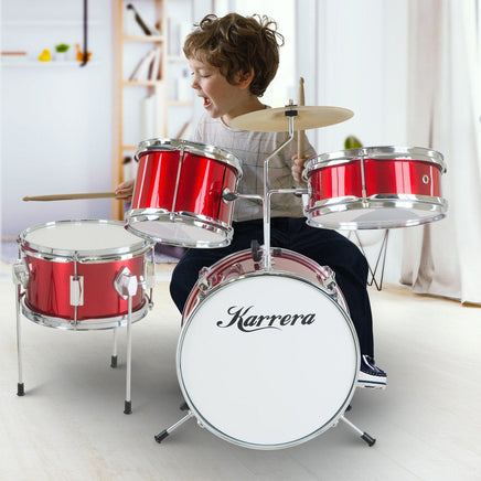 Karrera Children's 4pc Drum Kit - Red Kings Warehouse