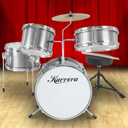 Karrera Childrens 4pc Drum Kit - Silver Kings Warehouse