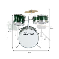 Karrera Children's 4pc Drumkit - Green Kings Warehouse