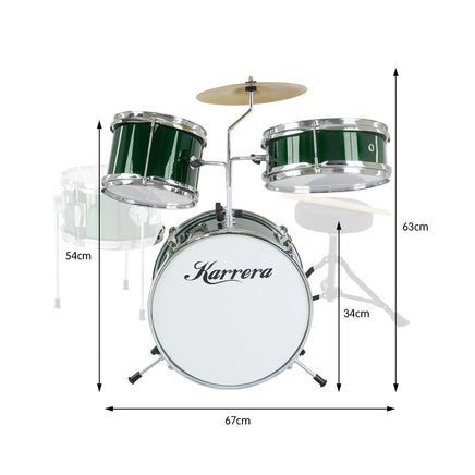 Karrera Children's 4pc Drumkit - Green Kings Warehouse