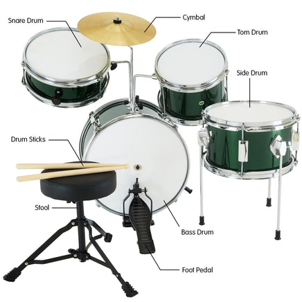 Karrera Children's 4pc Drumkit - Green Kings Warehouse