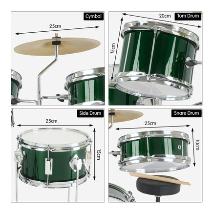 Karrera Children's 4pc Drumkit - Green Kings Warehouse
