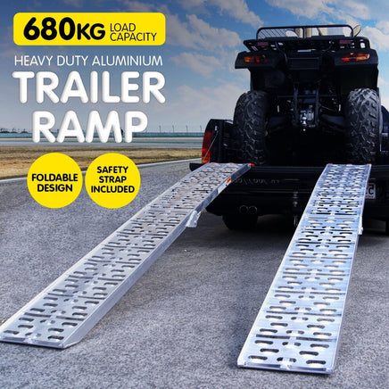 Kartrite 2x Aluminium Folding Loading Ramps ATV Motorbike Kings Warehouse
