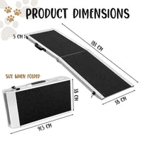 Kartrite Foldable Aluminium Dog Ramp - 183 x 38cm Kings Warehouse