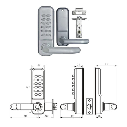 Kartrite Push Button Digital Combination Security Door Lock Kings Warehouse