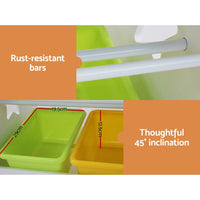 Keezi 3 PCS Kids Table and Chairs Set Children Furniture Play Toys Storage Box Big Baby Bazaar Kings Warehouse