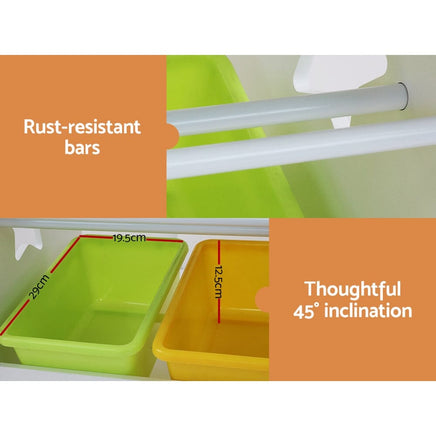 Keezi 3 PCS Kids Table and Chairs Set Children Furniture Play Toys Storage Box Big Baby Bazaar Kings Warehouse