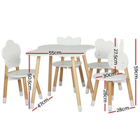 Keezi 5 Piece Kids Table and Chairs Set Children Activity Study Play Desk Kings Warehouse
