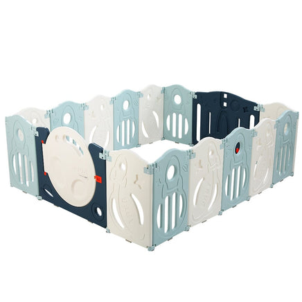 Keezi Baby Playpen 16 Panels Foldable Toddler Fence Safety Play Activity Barrier Kings Warehouse
