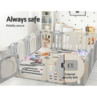 Keezi Baby Playpen 20 Panels Foldable Toddler Fence Safety Play Activity Centre Kings Warehouse