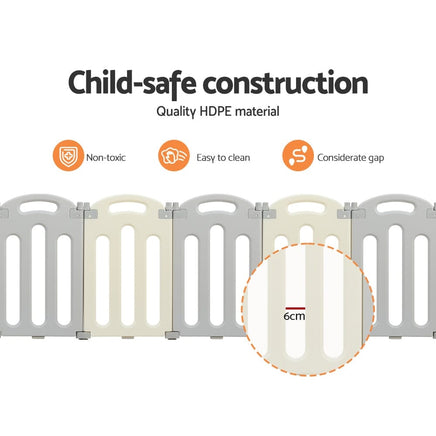 Keezi Baby Playpen 20 Panels Foldable Toddler Fence Safety Play Activity Centre Kings Warehouse