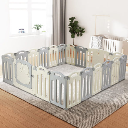 Keezi Baby Playpen 20 Panels Foldable Toddler Fence Safety Play Activity Centre Kings Warehouse
