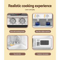 Keezi Kids Kitchen Play Set Wooden Pretend Toy Children Cooking Cookware Utensil Baby & Kids Kings Warehouse