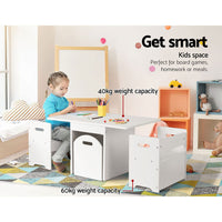 Keezi Kids Multi-function Table and Chair Hidden Storage Box Toy Activity Desk Big Baby Bazaar Kings Warehouse 