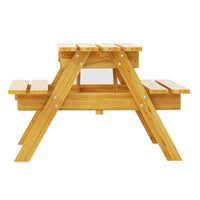 Keezi Kids Outdoor Table and Chairs Picnic Bench Seat Umbrella Children Wooden Toy Overstock Sale Kings Warehouse 