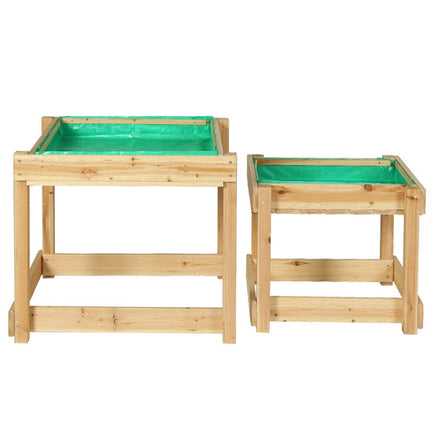 Keezi Kids Sandpit Wooden Sandbox Sand Pit Water Table Outdoor Toys 101cm Baby & Kids Kings Warehouse