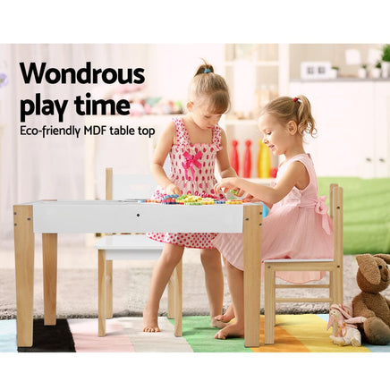 Keezi Kids Table Chair Set Children Storage Study Desk Toy Play Game Chalkboard Kings Warehouse