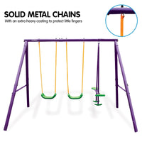 Kids 4-Seater Swing Set Purple Green Kings Warehouse