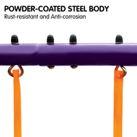 Kids 4-Seater Swing Set Purple Green Kings Warehouse