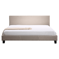 King Linen Fabric Bed Frame Beige Kings Warehouse