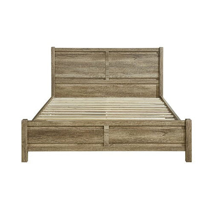 King Size Bed Frame Natural Wood like MDF in Oak Colour Furniture Kings Warehouse