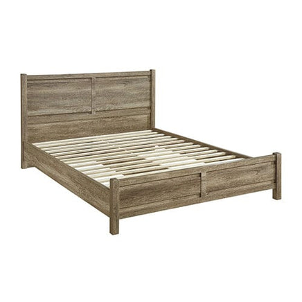 King Size Bed Frame Natural Wood like MDF in Oak Colour Furniture Kings Warehouse