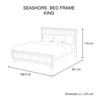 King Size Silver Brush Bed Frame in Acacia Wood Construction Furniture Kings Warehouse