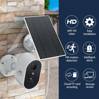 King Tech 1080P Wireless Security IP Camera Rechargeable Outdoor CCTV Solar Panel Kings Warehouse