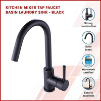 Kitchen Mixer Tap Faucet Basin Laundry Sink - BLACK Kings Warehouse