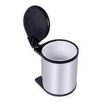 Kitchen Swing Pull Out Bin Stainless Steel Garbage Rubbish Waste Trash Can 14L Home & Garden Kings Warehouse