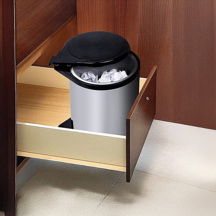 Kitchen Swing Pull Out Bin Stainless Steel Garbage Rubbish Waste Trash Can 14L Home & Garden Kings Warehouse