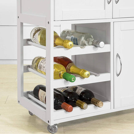 Kitchen Trolley with Wine Racks, Portable Workbench and Serving Cart for Bar or Dining Furniture Kings Warehouse