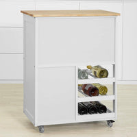 Kitchen Trolley with Wine Racks, Portable Workbench and Serving Cart for Bar or Dining Furniture Kings Warehouse