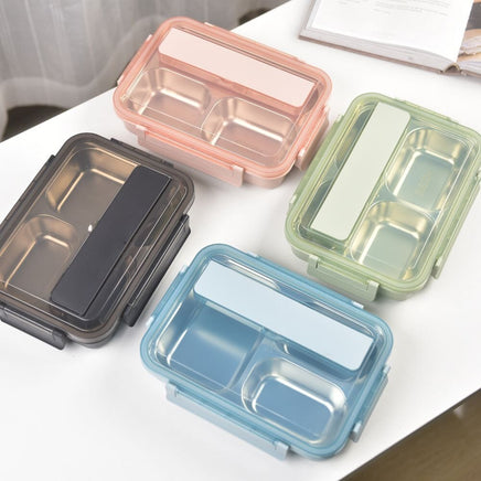 Kylin 304 Stainless Steel 4 Divided Simple Lunch Box with a cultery set - Green Baby & Kids Kings Warehouse