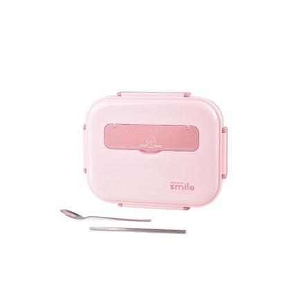 Kylin 304 Stainless Steel 5 Divided Smile Small Lunch Box With Soup Pot - Pink Baby & Kids Kings Warehouse