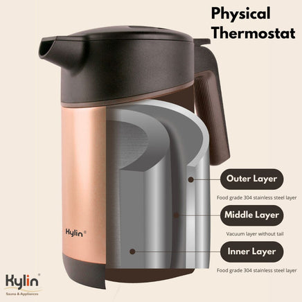 Kylin Vacuum Thermal Insulated Kettle 1.5L AU-K5051 Appliances Kings Warehouse