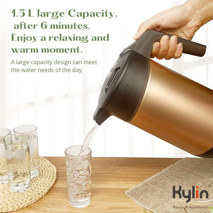 Kylin Vacuum Thermal Insulated Kettle 1.5L AU-K5051 Appliances Kings Warehouse