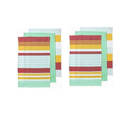 Ladelle Connor Set of 6 Cotton Kitchen Towels Yellow Home & Garden Kings Warehouse