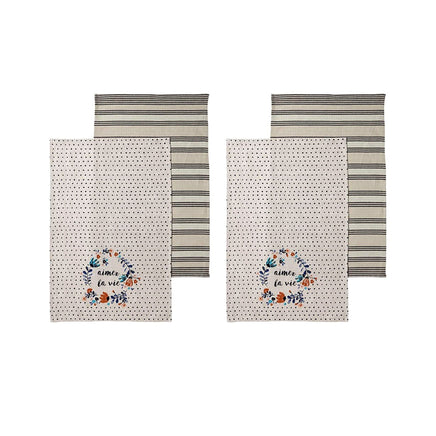 Ladelle Set of 4 Aimer La Vie Kitchen / Cleaning 100% Cotton Tea Towels Home & Garden Kings Warehouse