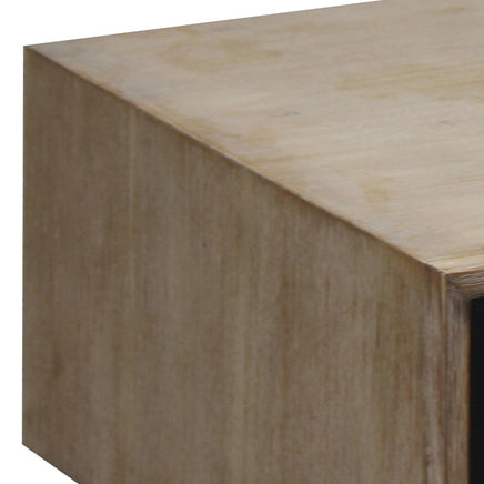 Lamp Table with 1 Storage Drawer Solid Wooden Frame in Silver Brush Colour Furniture Kings Warehouse